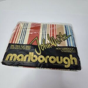 Vintage Marlborough John Weitz Twin Flat Sheet Stripped 66x96 Lusterdoft Md USA